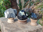Natural Terminated Schorl Black Tourmaline Crystals x 6 From Erongo, Namibia - Toprock Gemstones and Minerals 