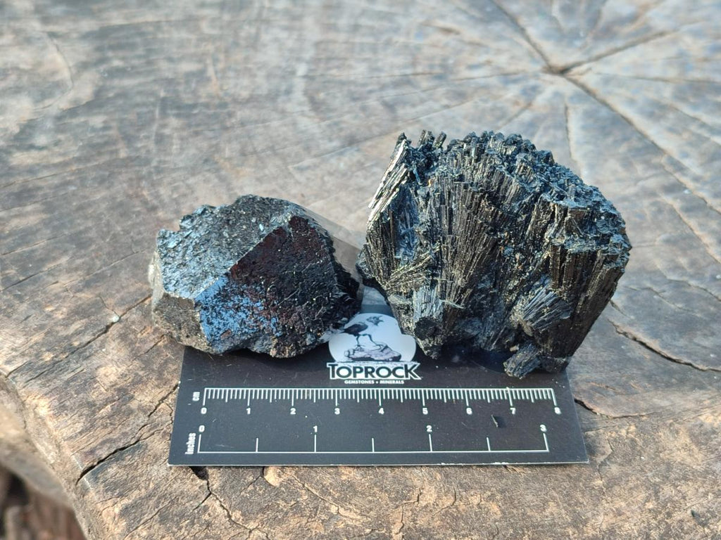 Natural Terminated Schorl Black Tourmaline Crystals x 6 From Erongo, Namibia - Toprock Gemstones and Minerals 