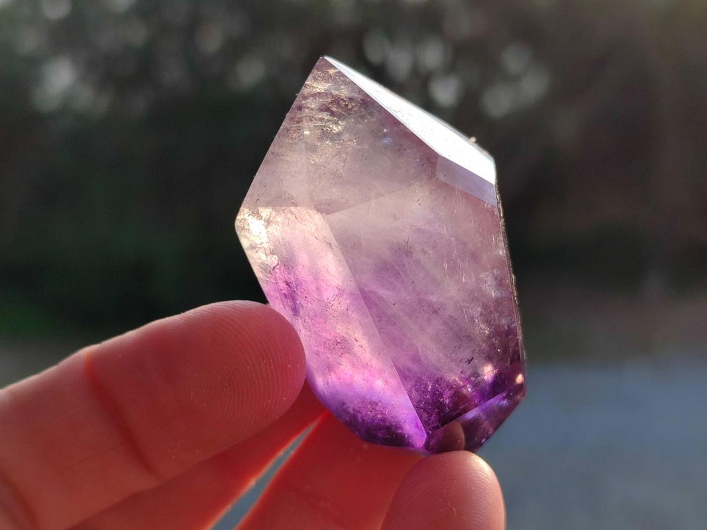 Polished Mixed Smokey Window Amethyst Crystal Pieces x 12 From Akansobe, Madagascar - Toprock Gemstones and Minerals 
