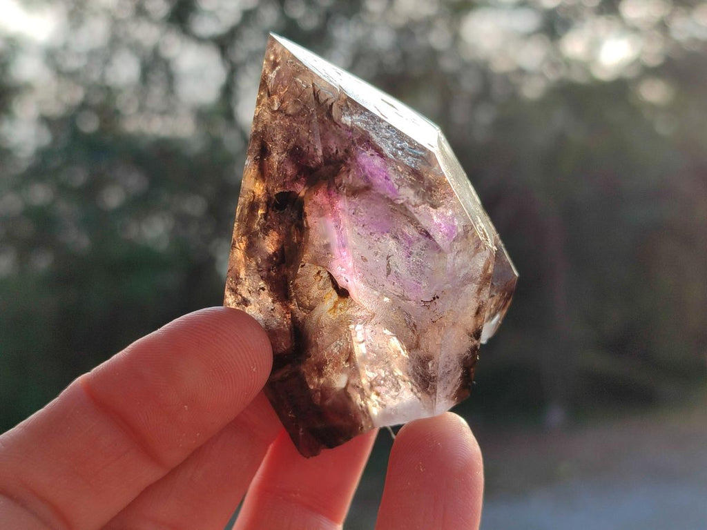 Polished Mixed Smokey Window Amethyst Crystal Pieces x 12 From Akansobe, Madagascar - Toprock Gemstones and Minerals 