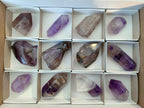 Polished Mixed Smokey Window Amethyst Crystal Pieces x 12 From Akansobe, Madagascar - Toprock Gemstones and Minerals 