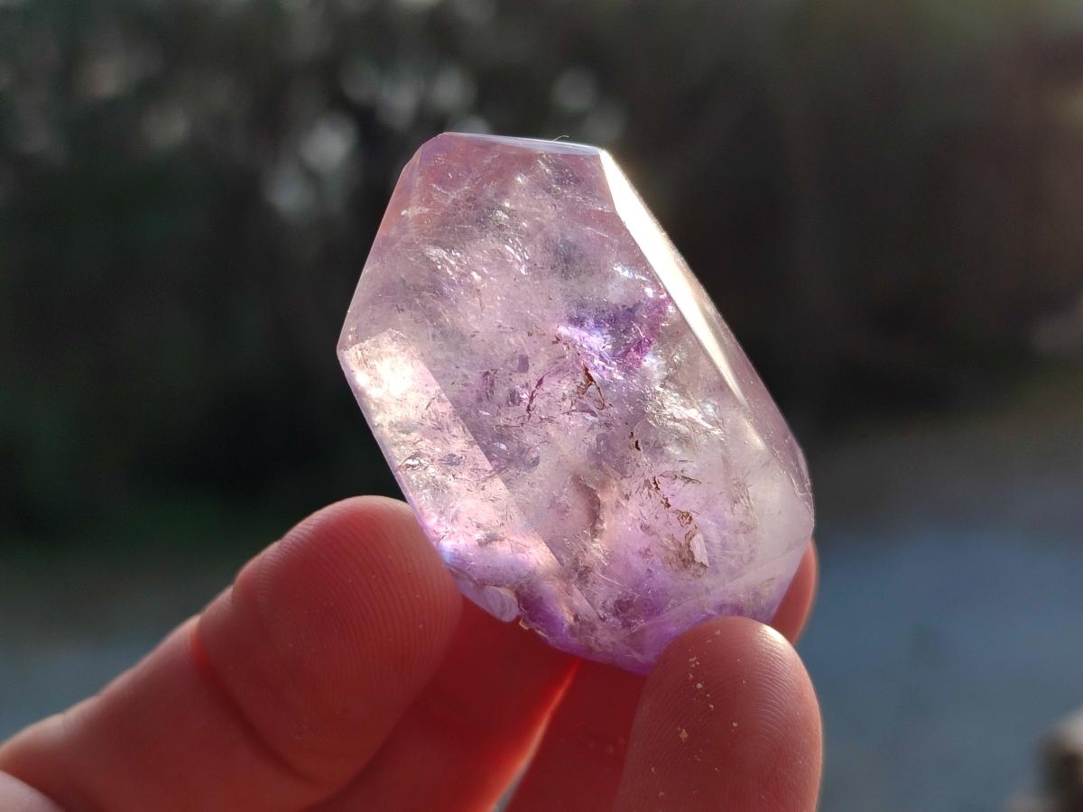 Polished Mixed Smokey Window Amethyst Crystal Pieces x 12 From Akansobe, Madagascar - Toprock Gemstones and Minerals 