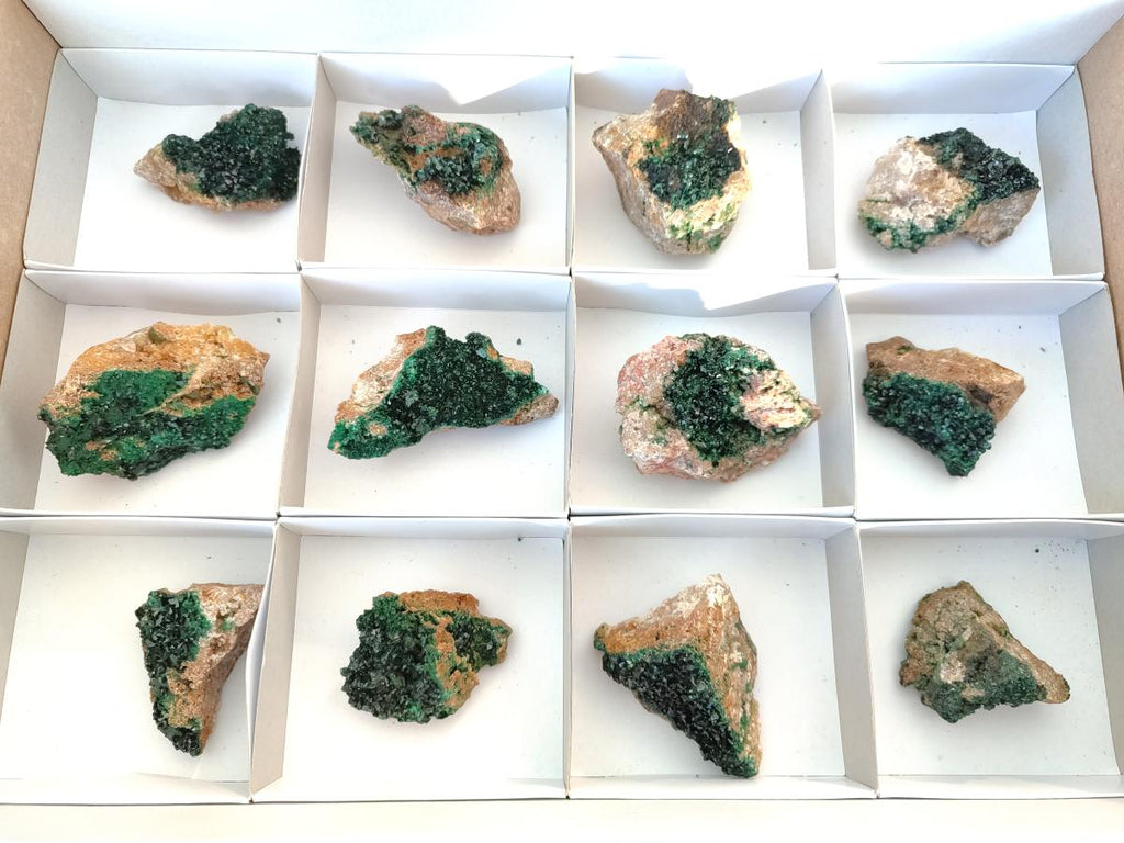 Natural Crystalline Malachite Specimens with Mellite x 12 From Tenke Fungurume, Congo - Toprock Gemstones and Minerals 