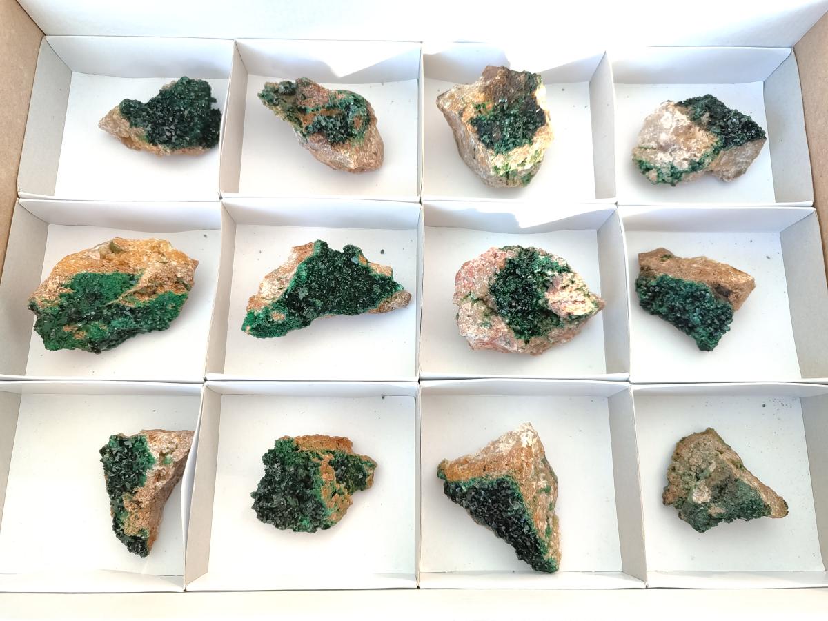 Natural Crystalline Malachite Specimens with Mellite x 12 From Tenke Fungurume, Congo - Toprock Gemstones and Minerals 