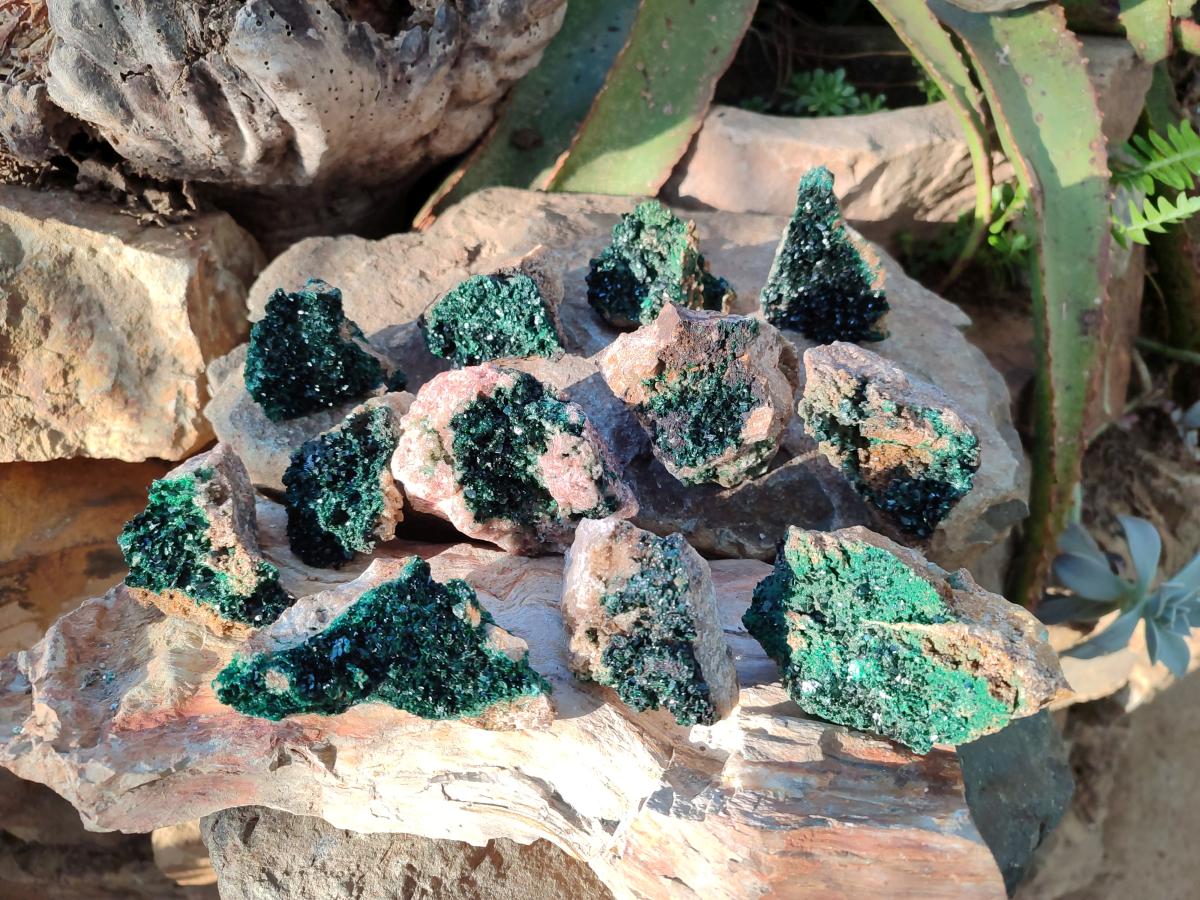 Natural Crystalline Malachite Specimens with Mellite x 12 From Tenke Fungurume, Congo - Toprock Gemstones and Minerals 