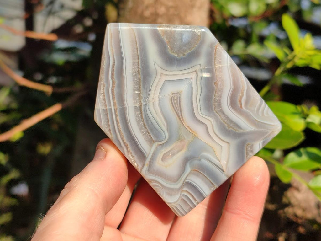 Polished Banded Agate House Shaped Slices x 12 From Madagascar - Toprock Gemstones and Minerals 