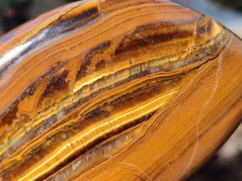 Polished Golden Tigers Eye Display Crystals x 3 From Prieska, South Africa - Toprock Gemstones and Minerals 