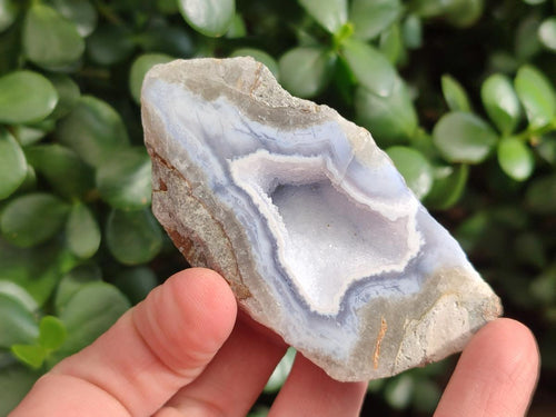 Polished on One Side Blue Lace Agate Geodes x 12 From Nsanje, Malawi - Toprock Gemstones and Minerals 