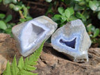 Polished on One Side Blue Lace Agate Geodes x 12 From Nsanje, Malawi - Toprock Gemstones and Minerals 