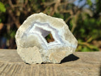 Polished on One Side Blue Lace Agate Geodes x 12 From Nsanje, Malawi - Toprock Gemstones and Minerals 