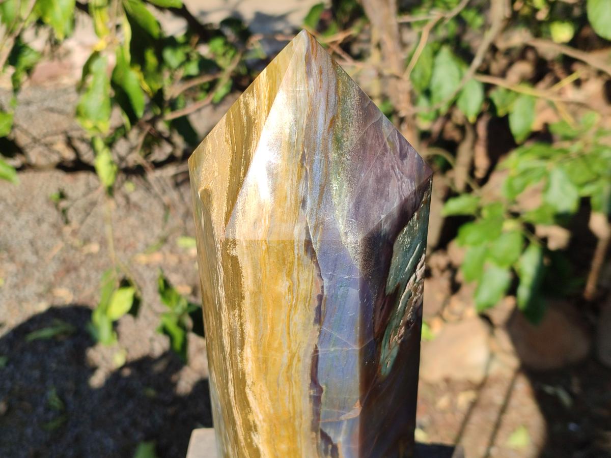 Polished XL Ocean Jasper Tower x 1 From Northwest Coast, Madagascar - Toprock Gemstones and Minerals 