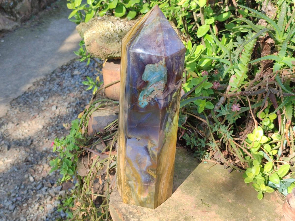 Polished XL Ocean Jasper Tower x 1 From Northwest Coast, Madagascar - Toprock Gemstones and Minerals 