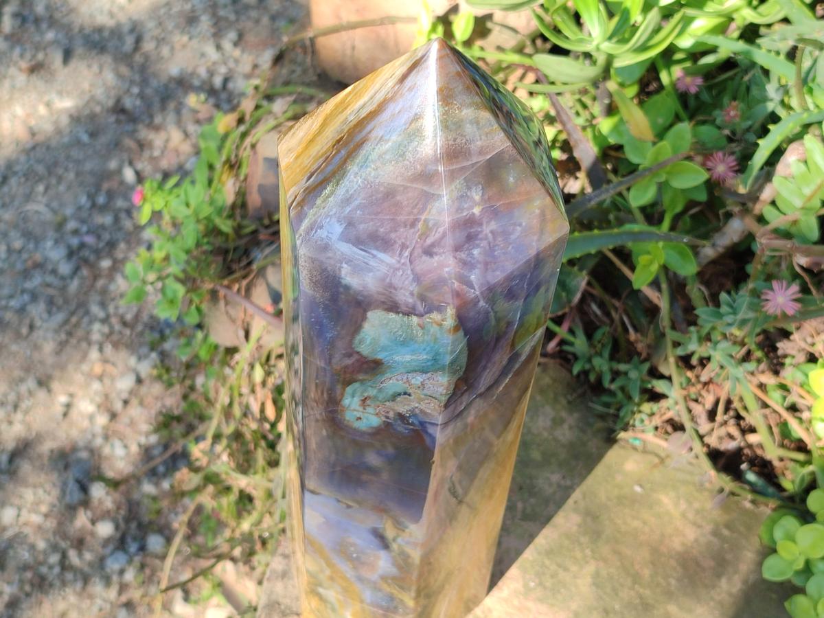 Polished XL Ocean Jasper Tower x 1 From Northwest Coast, Madagascar - Toprock Gemstones and Minerals 