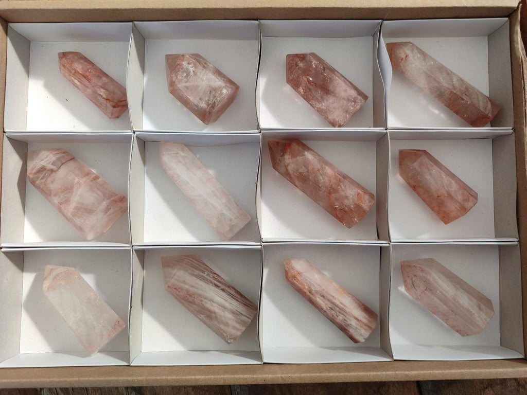 Polished Red Hematoid Quartz Display Crystals x 12 From Ambatondrazaka, Madagascar - Toprock Gemstones and Minerals 
