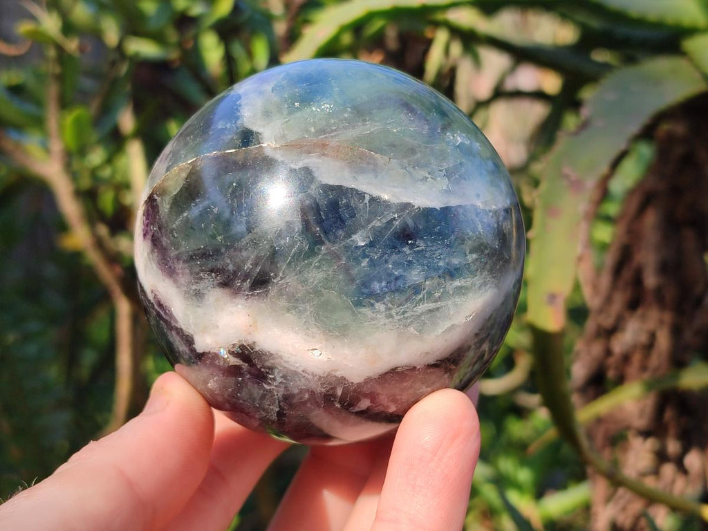 Polished Watermelon Fluorite Spheres x 2 From Uis, Namibia - Toprock Gemstones and Minerals 