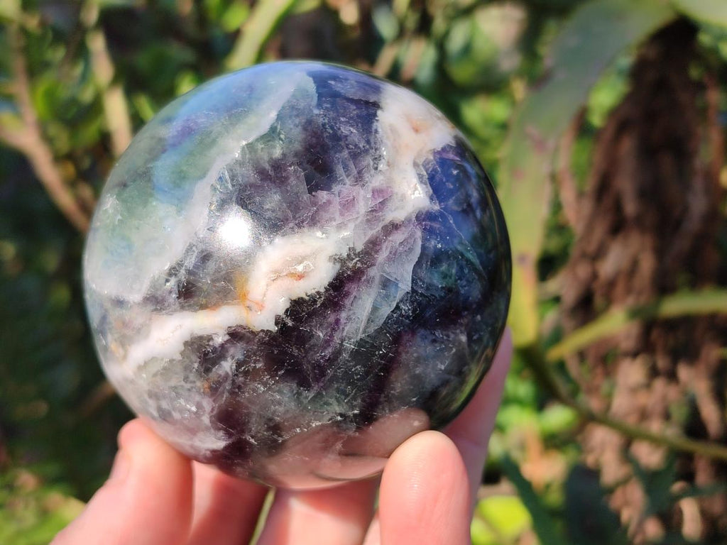 Polished Watermelon Fluorite Spheres x 2 From Uis, Namibia - Toprock Gemstones and Minerals 
