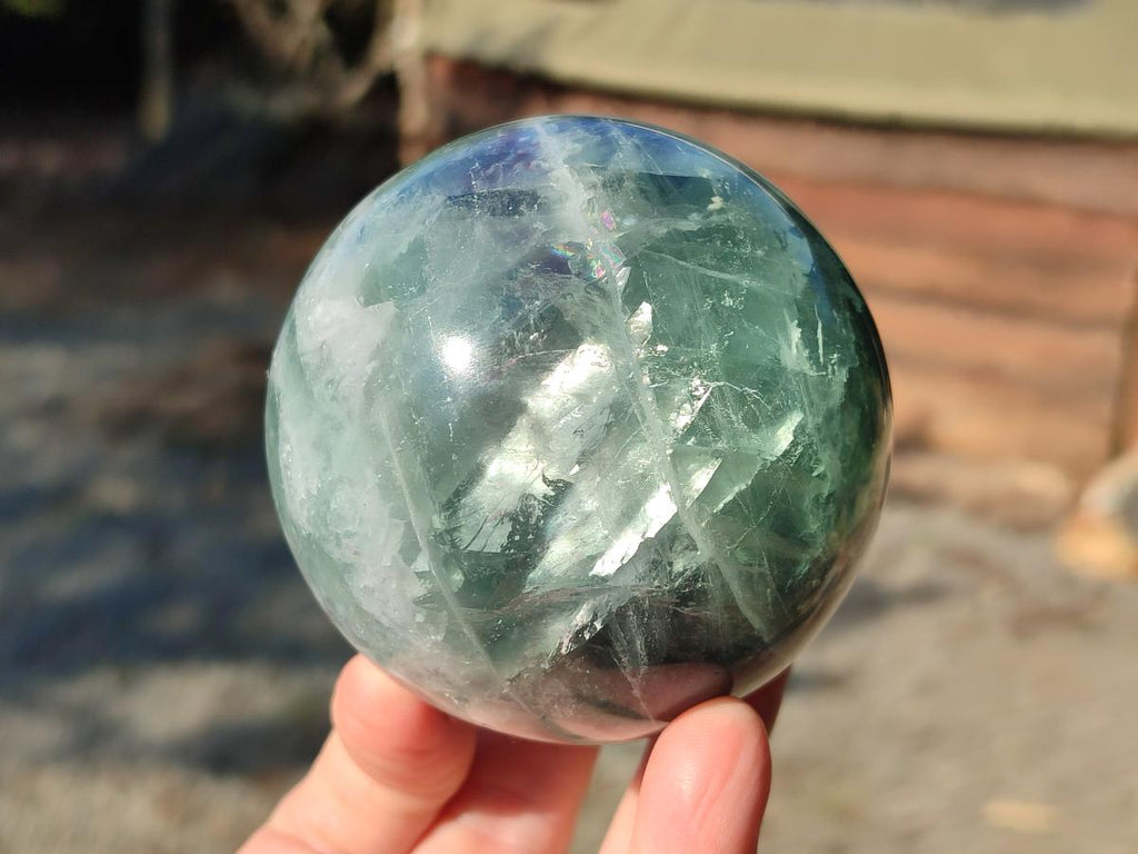 Polished Watermelon Fluorite Spheres x 2 From Uis, Namibia - Toprock Gemstones and Minerals 