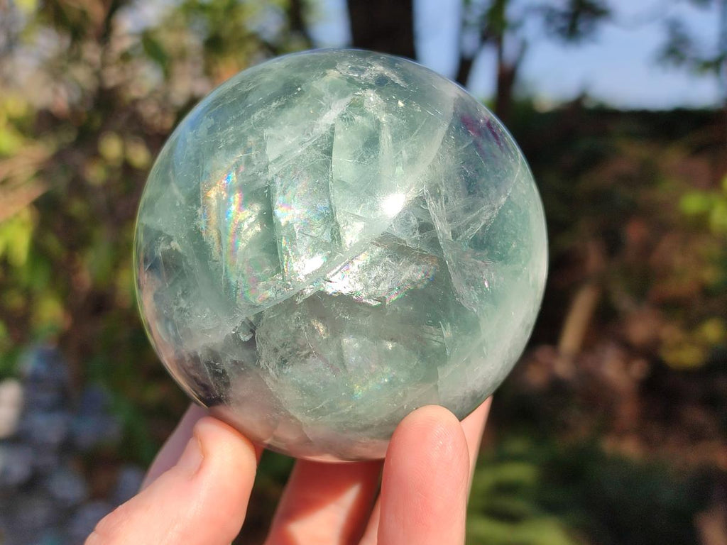 Polished Watermelon Fluorite Spheres x 2 From Uis, Namibia - Toprock Gemstones and Minerals 