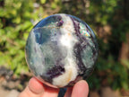 Polished Watermelon Fluorite Spheres x 2 From Uis, Namibia - Toprock Gemstones and Minerals 