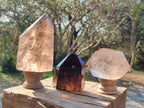 Polished Mixed Smokey Quartz Crystals x 3 From Madagascar - Toprock Gemstones and Minerals 