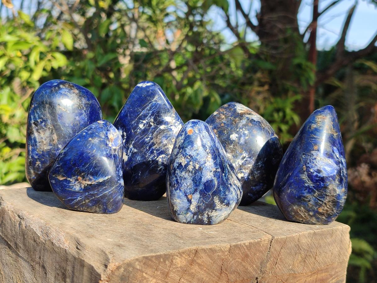 Polished Dumortierite Standing Display Pieces x 6 From Madagascar - Toprock Gemstones and Minerals 