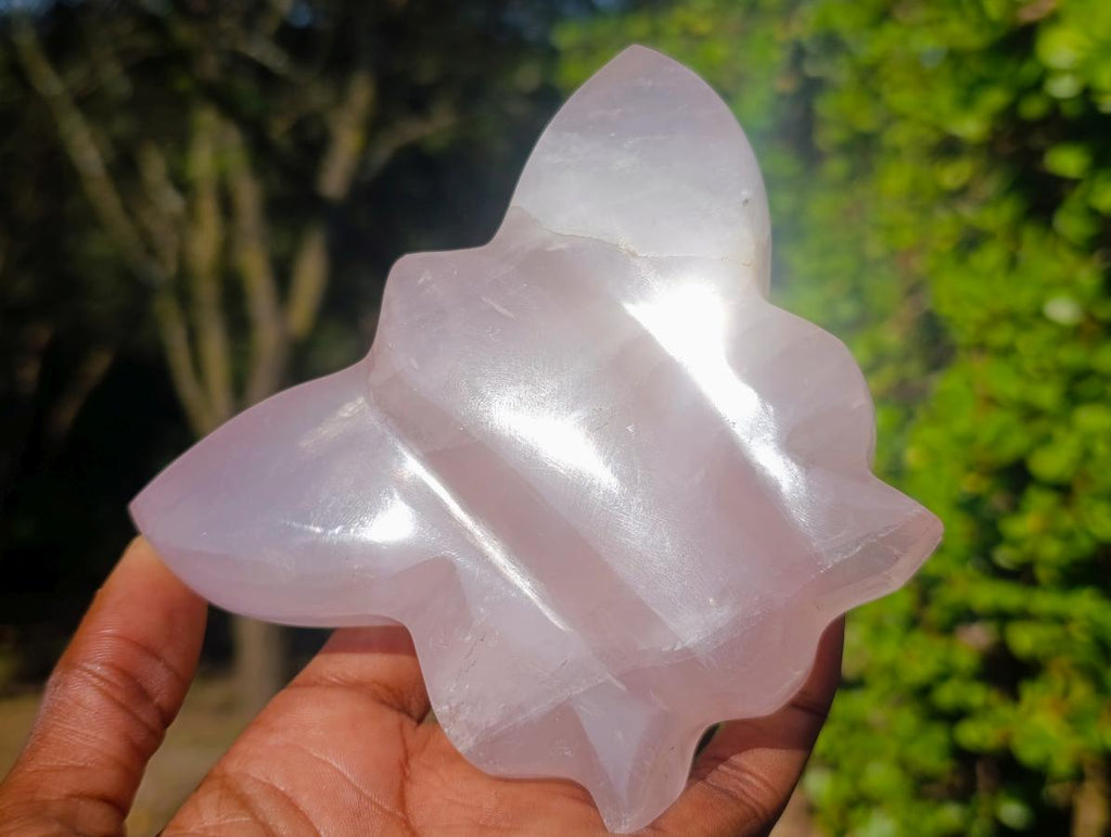 Polished Mixed Rose Quartz Carvings x 2 From Madagascar - Toprock Gemstones and Minerals 