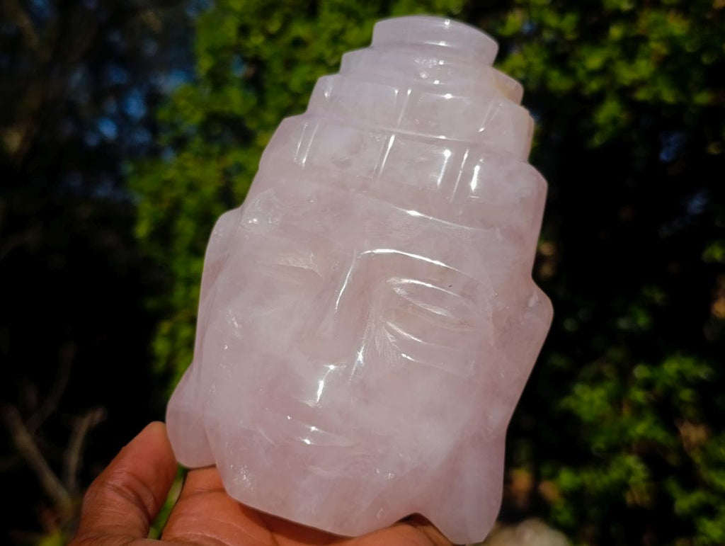 Polished Mixed Rose Quartz Carvings x 2 From Madagascar - Toprock Gemstones and Minerals 