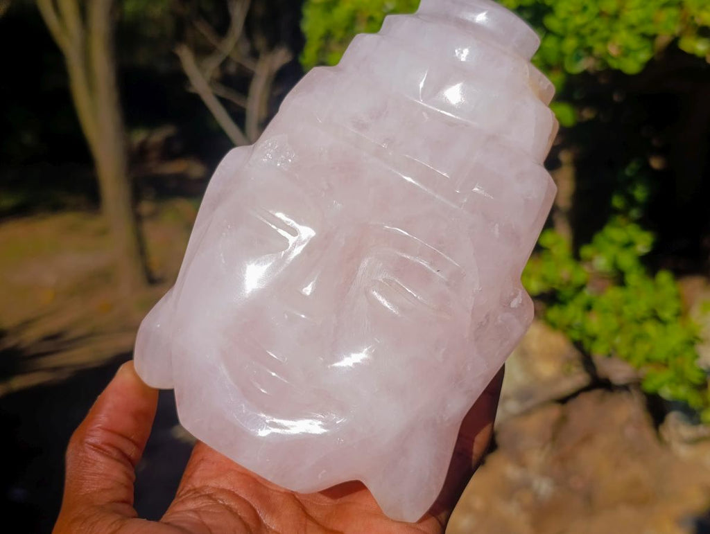 Polished Mixed Rose Quartz Carvings x 2 From Madagascar - Toprock Gemstones and Minerals 