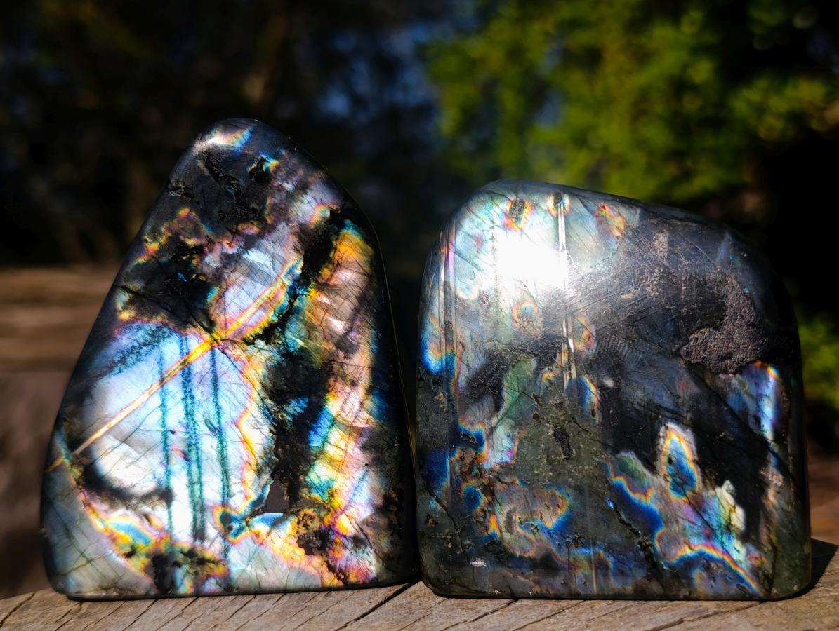 Polished Labradorite Standing Display Pieces x 6 From Madagascar - Toprock Gemstones and Minerals 