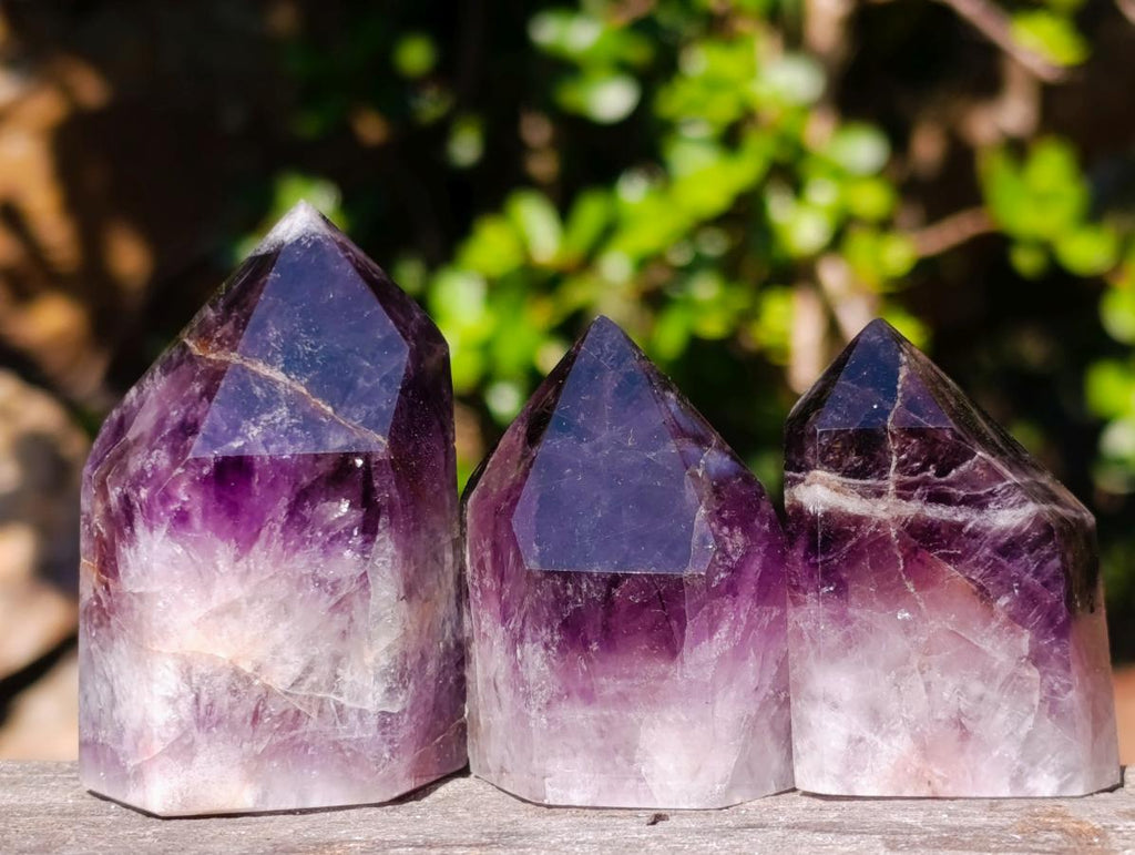 Polished Small Dark Amethyst Crystals x 20 From Akansobe, Madagascar - Toprock Gemstones and Minerals 