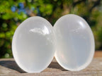 Polished Girasol Pearl Quartz Palm Stones x 24 From Ambatondrazaka, Madagascar - Toprock Gemstones and Minerals 