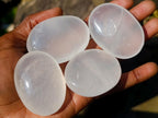 Polished Girasol Pearl Quartz Palm Stones x 24 From Ambatondrazaka, Madagascar - Toprock Gemstones and Minerals 
