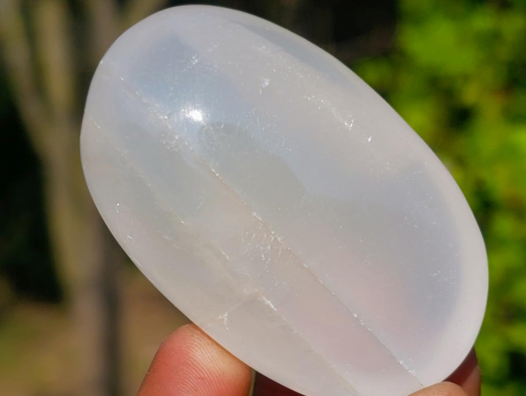 Polished Girasol Pearl Quartz Palm Stones x 24 From Ambatondrazaka, Madagascar - Toprock Gemstones and Minerals 