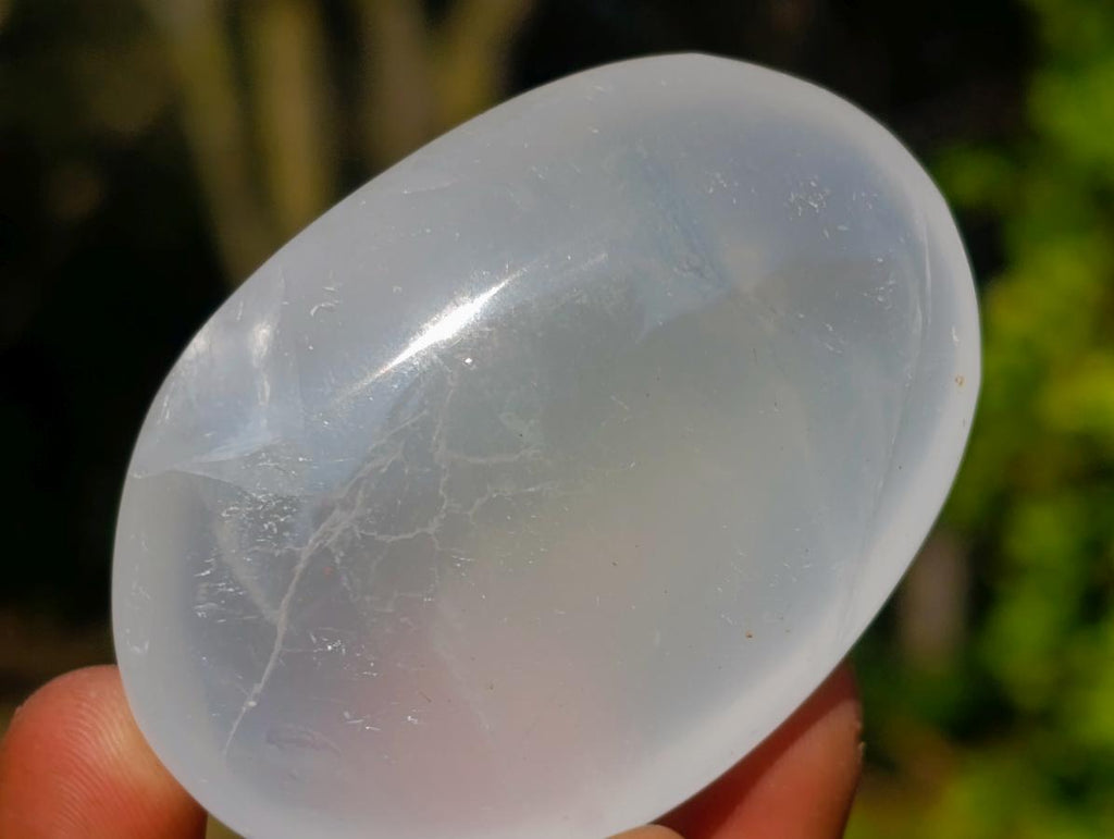 Polished Girasol Pearl Quartz Palm Stones x 24 From Ambatondrazaka, Madagascar - Toprock Gemstones and Minerals 