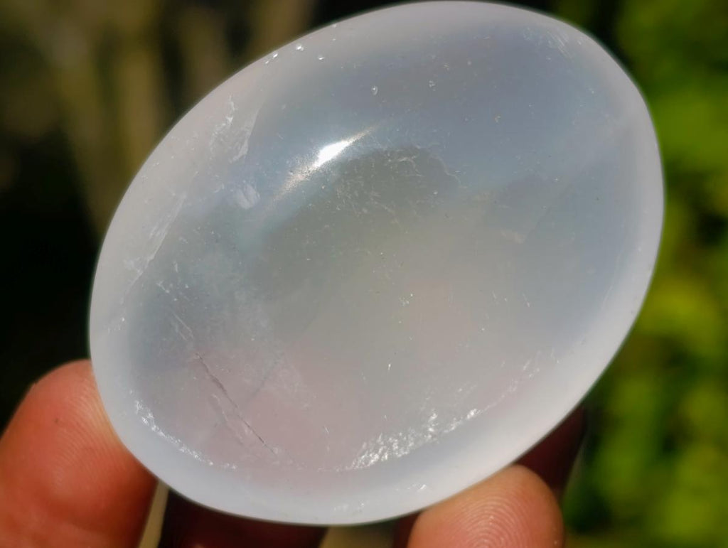 Polished Girasol Pearl Quartz Palm Stones x 24 From Ambatondrazaka, Madagascar - Toprock Gemstones and Minerals 