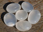 Polished Girasol Pearl Quartz Palm Stones x 24 From Ambatondrazaka, Madagascar - Toprock Gemstones and Minerals 