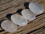 Polished Girasol Pearl Quartz Palm Stones x 24 From Ambatondrazaka, Madagascar - Toprock Gemstones and Minerals 