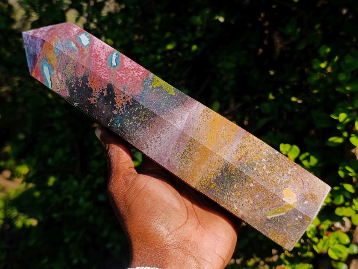 Polished 8th Vein Ocean Jasper Display Crystals Tower x 1 From Northwest Coast, Madagascar - Toprock Gemstones and Minerals 
