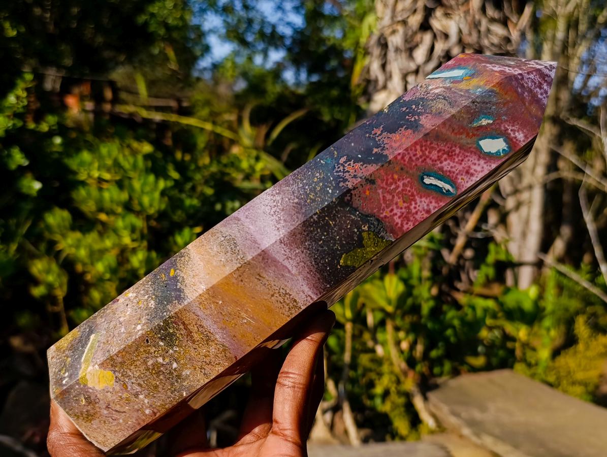 Polished 8th Vein Ocean Jasper Display Crystals Tower x 1 From Northwest Coast, Madagascar - Toprock Gemstones and Minerals 