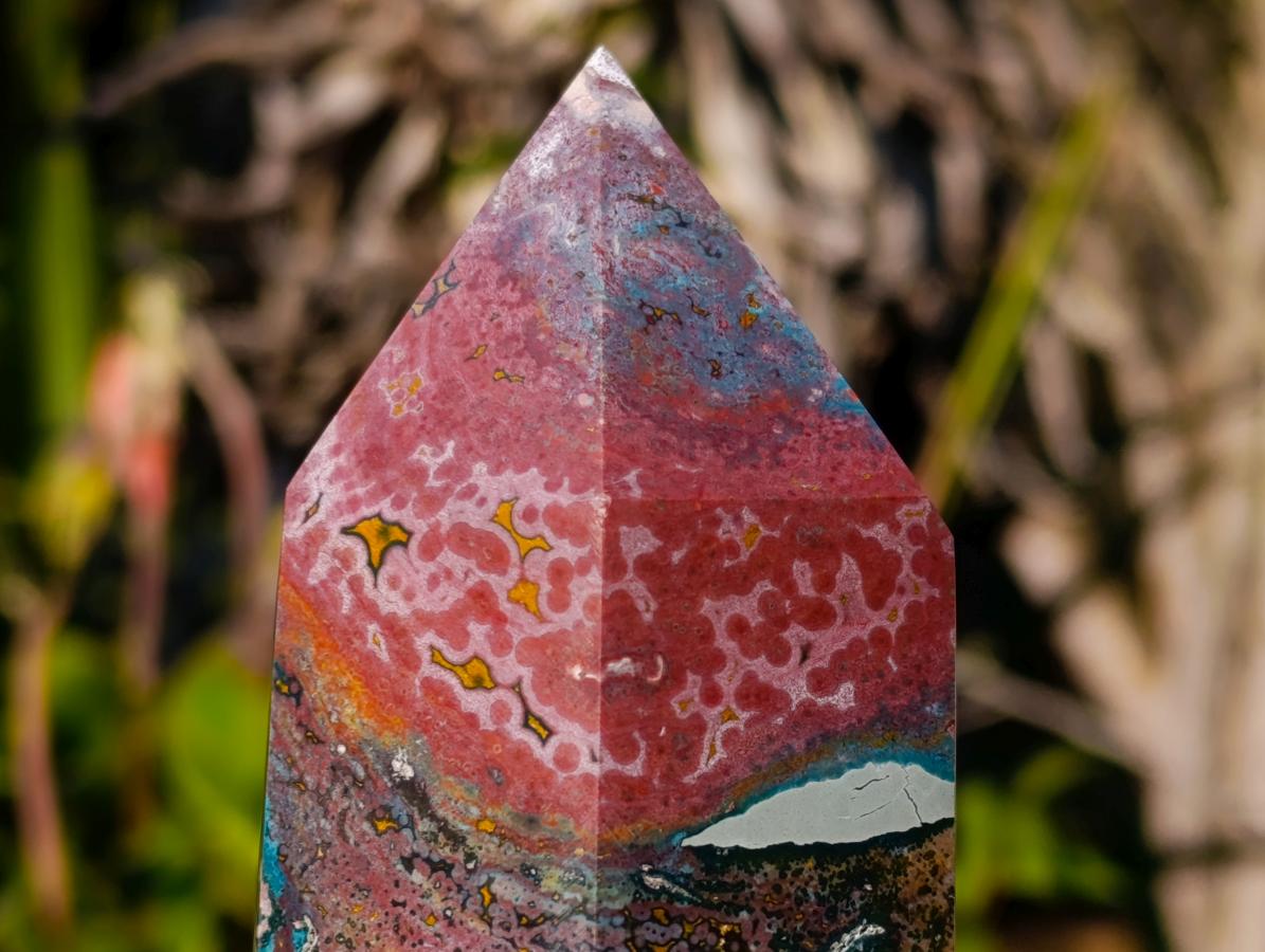 Polished 8th Vein Ocean Jasper Display Crystals Tower x 1 From Northwest Coast, Madagascar - Toprock Gemstones and Minerals 