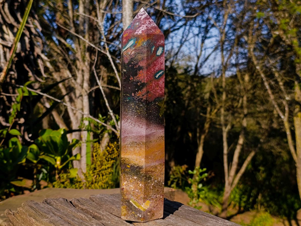 Polished 8th Vein Ocean Jasper Display Crystals Tower x 1 From Northwest Coast, Madagascar - Toprock Gemstones and Minerals 