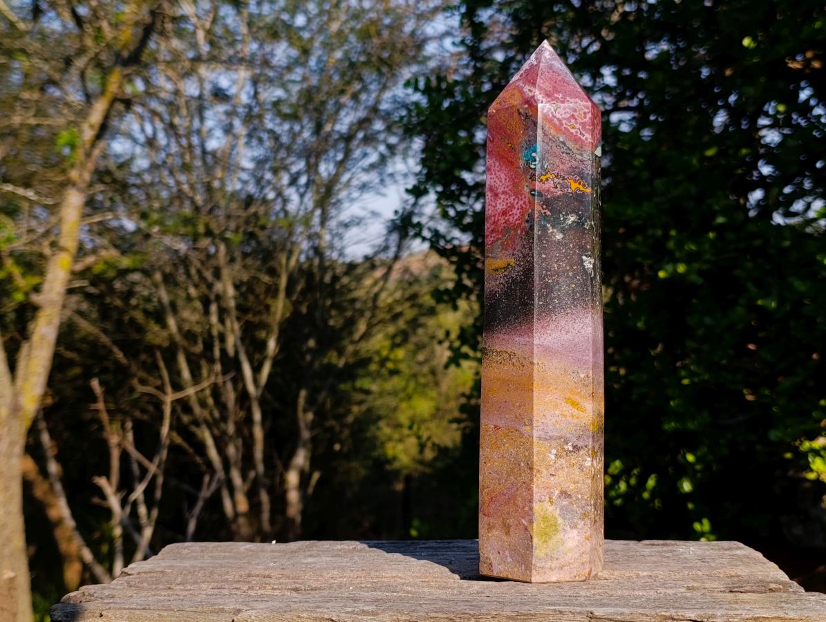 Polished 8th Vein Ocean Jasper Display Crystals Tower x 1 From Northwest Coast, Madagascar - Toprock Gemstones and Minerals 