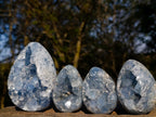 Polished Blue Celestite Eggs x 4 From Sakoany, Madagascar - Toprock Gemstones and Minerals 