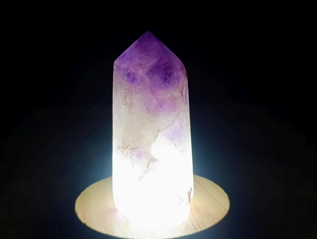 Polished Smokey Window Amethyst Crystals x 4 From Akansobe, Madagascar - Toprock Gemstones and Minerals 