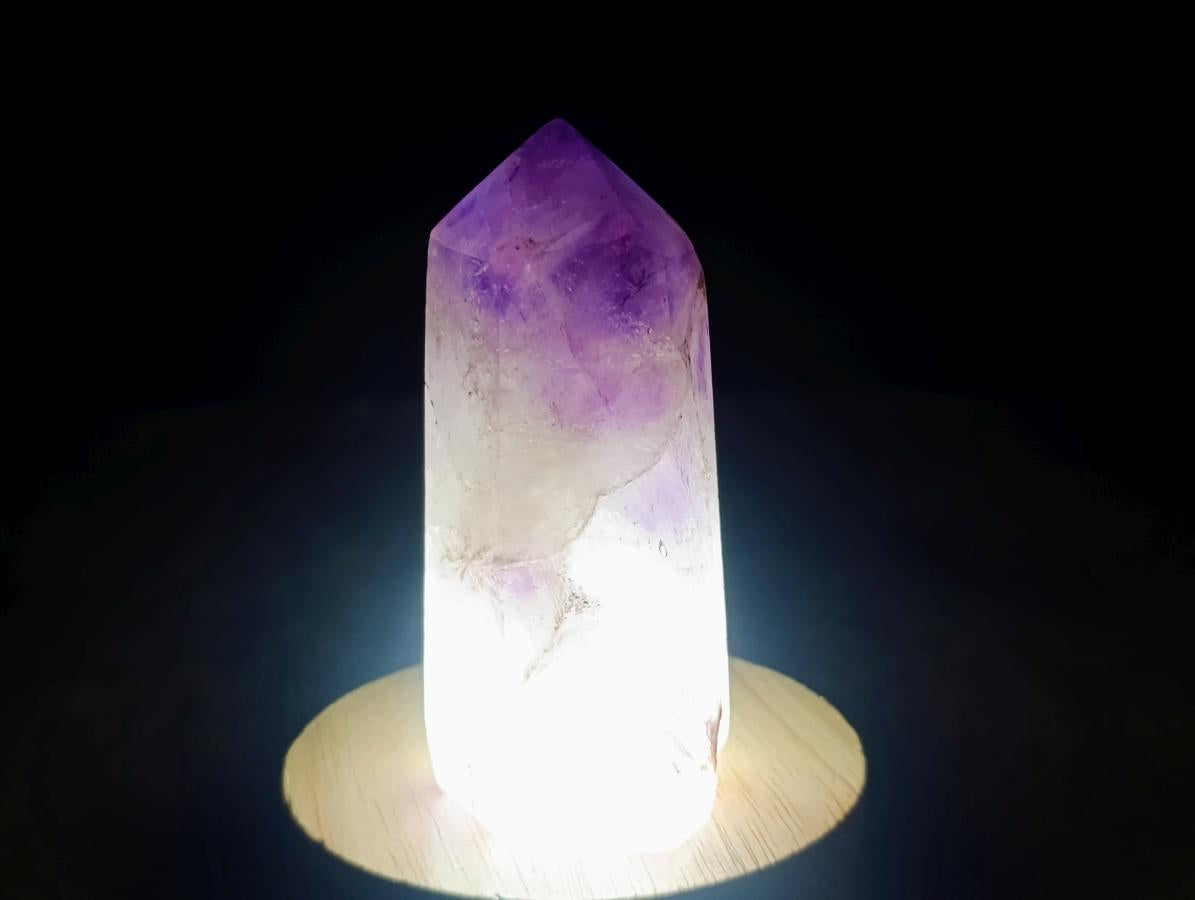 Polished Smokey Window Amethyst Crystals x 4 From Akansobe, Madagascar - Toprock Gemstones and Minerals 