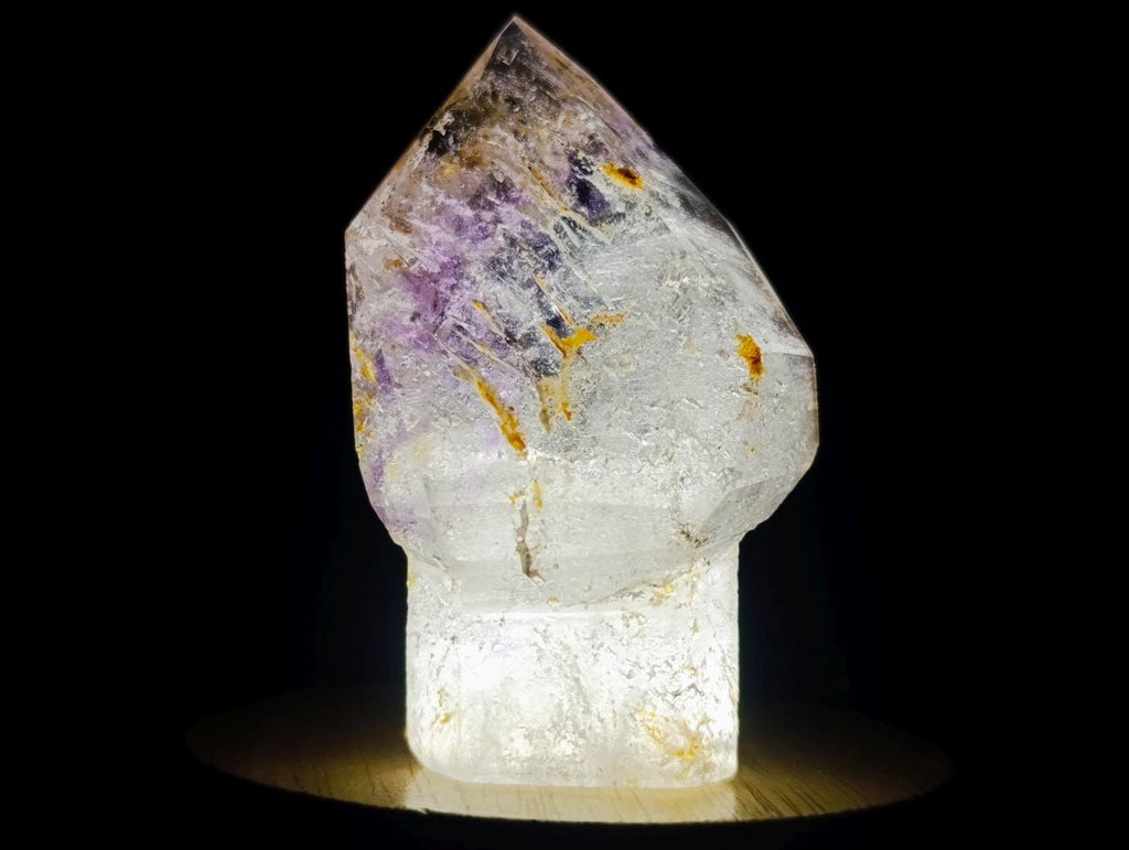 Polished Smokey Window Amethyst Crystals x 4 From Akansobe, Madagascar - Toprock Gemstones and Minerals 