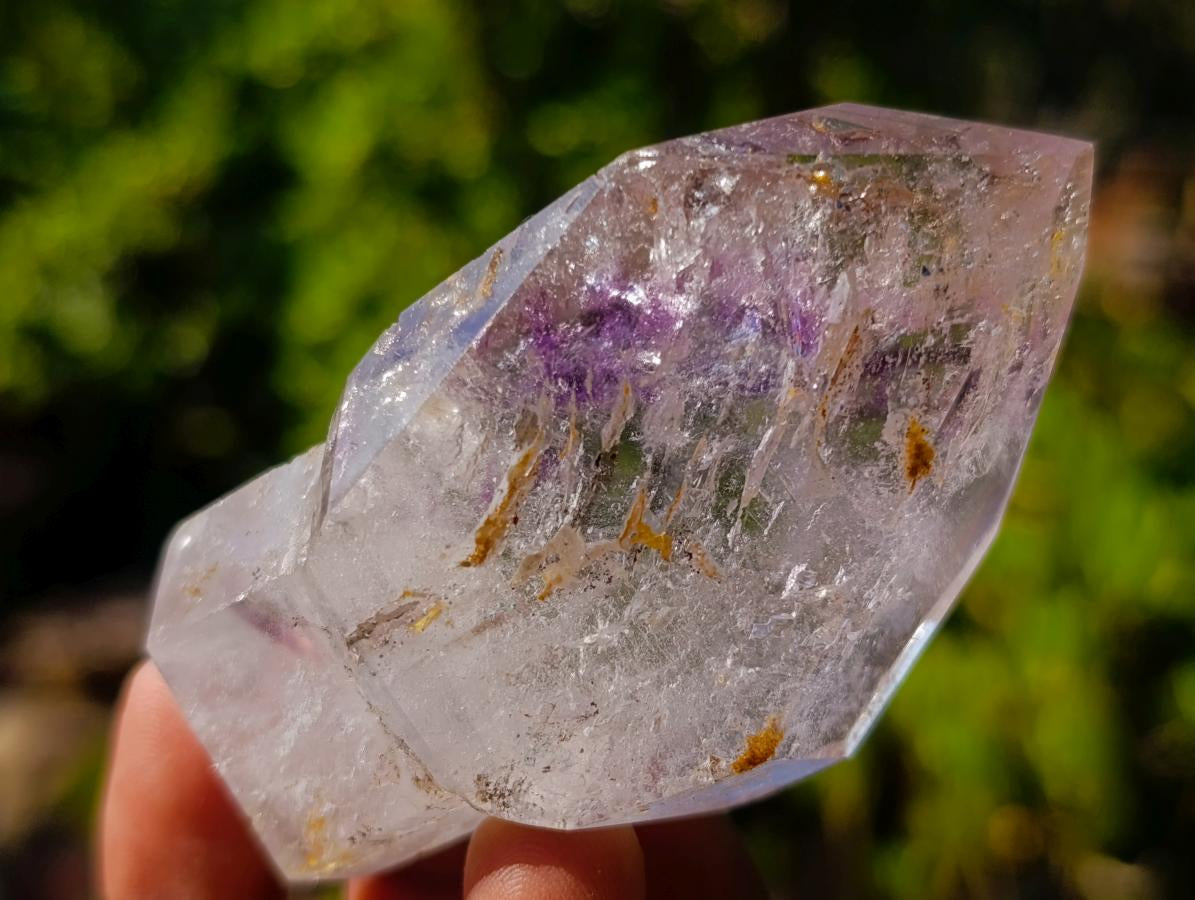 Polished Smokey Window Amethyst Crystals x 4 From Akansobe, Madagascar - Toprock Gemstones and Minerals 