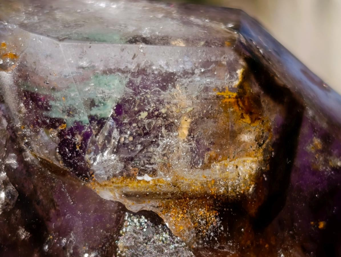 Polished Smokey Window Amethyst Crystals x 4 From Akansobe, Madagascar - Toprock Gemstones and Minerals 
