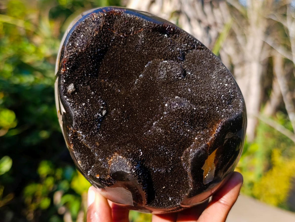 Polished Septerye Sauvage "Dragons Egg" Geodes x 2 From Mahajanga, Madagascar - Toprock Gemstones and Minerals 