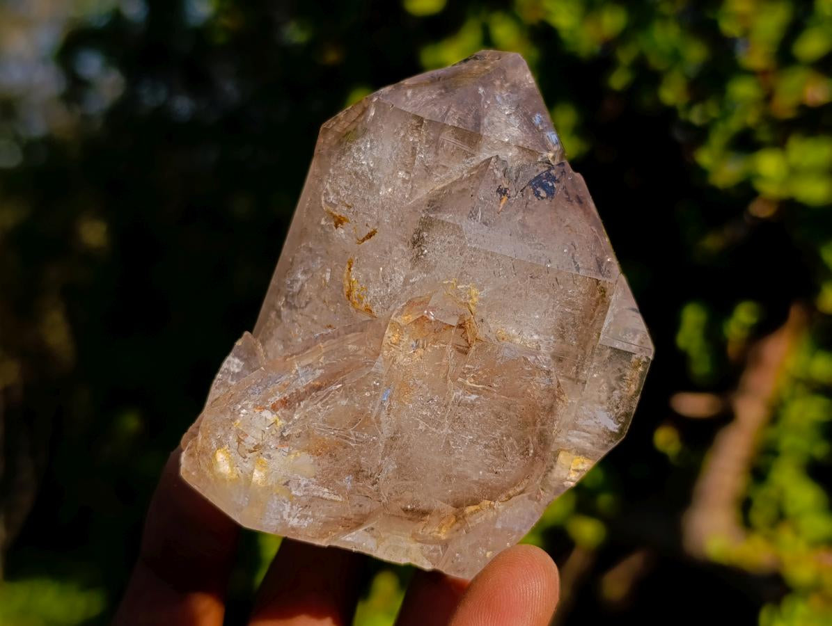 Polished Smokey Window Quartz Crystals x 2 From Madagascar - Toprock Gemstones and Minerals 